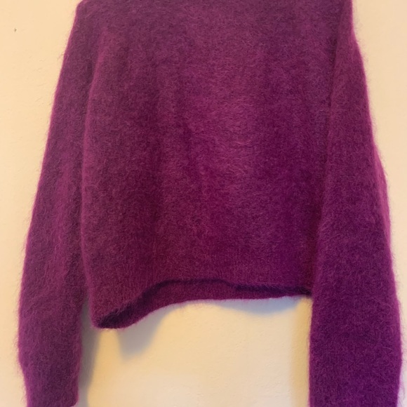 Zara fuzzy mohair-blend purple sweater - Picture 5 of 9